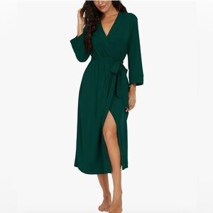 VINTATRE Women Kimono Robe  Long Knit Bathrobe Lightweight Soft sleepwear M